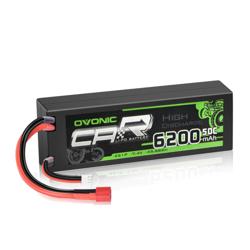 Batterie Lipo OVONIC 7,4V 6200mAh 2S1P 50C avec prise Deans