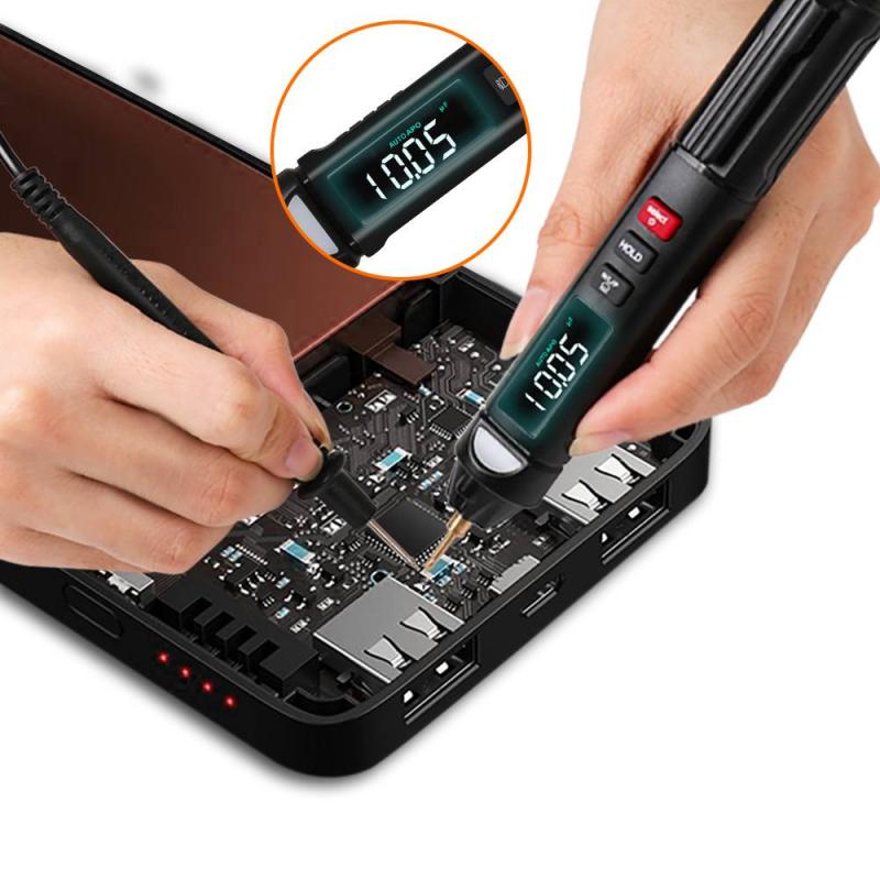 Multimètre à stylo intelligent Mini multimètre à stylo portable avec écran  LCD rétro-éclairé et pistes de test Testeur automatique de ligne de mesure  numérique pour tension ac / dc